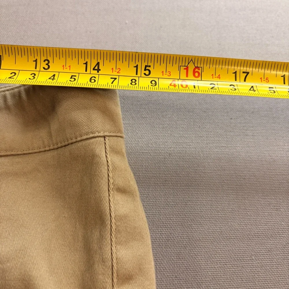 Dickies Girl's Bootcut Mid Rise Pant Flat Front Beige Khaki Tan Pants Size 5